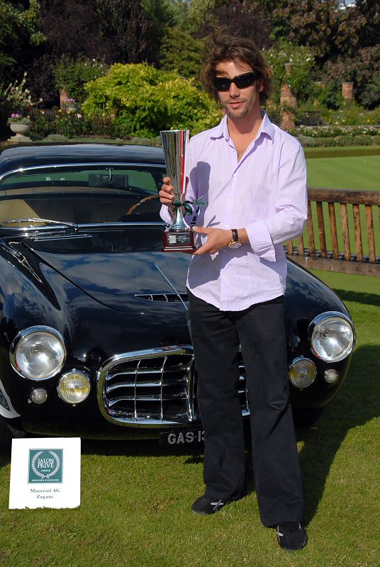 Jay Kay with his trophy awarded to the overall Grand Prix in the Concours 