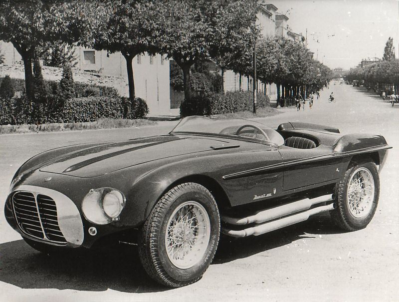 A factory photo of the 1953 Maserati A6GCS Spyder by Vignale