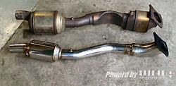 The GranSport's standard front pipes