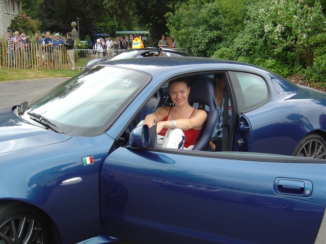 Jodie Kidd in a Maserati GranSport MC Victory